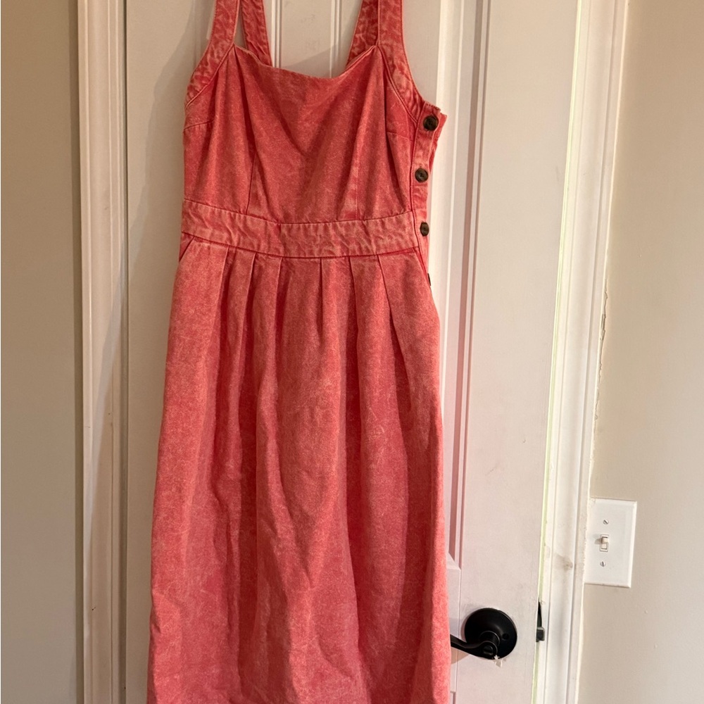 GAP Denim Coral Sleeveless Dress